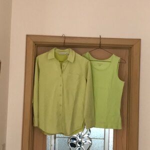 Lime Green Shirt and Tank Top Set